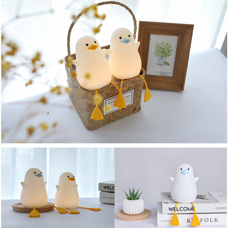 Lot de 2 lampes LED en forme de canard, rechargeables, avec minuterie, pour bébé fille et garçon