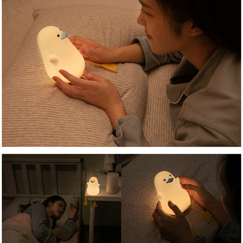 Lot de 2 lampes LED en forme de canard, rechargeables, avec minuterie, pour bébé fille et garçon