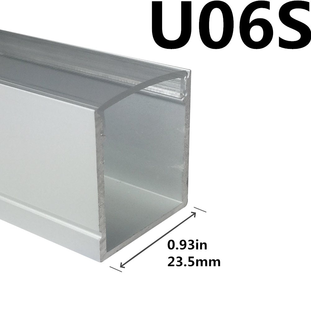 U Shape LED Channel U06-A – 20mm | Silver / Black | Milky White Cover | With Installation Accessories | – Heavy-Duty Aluminum Profile – 1m / 2m / 3m | 50 / 100-Pack