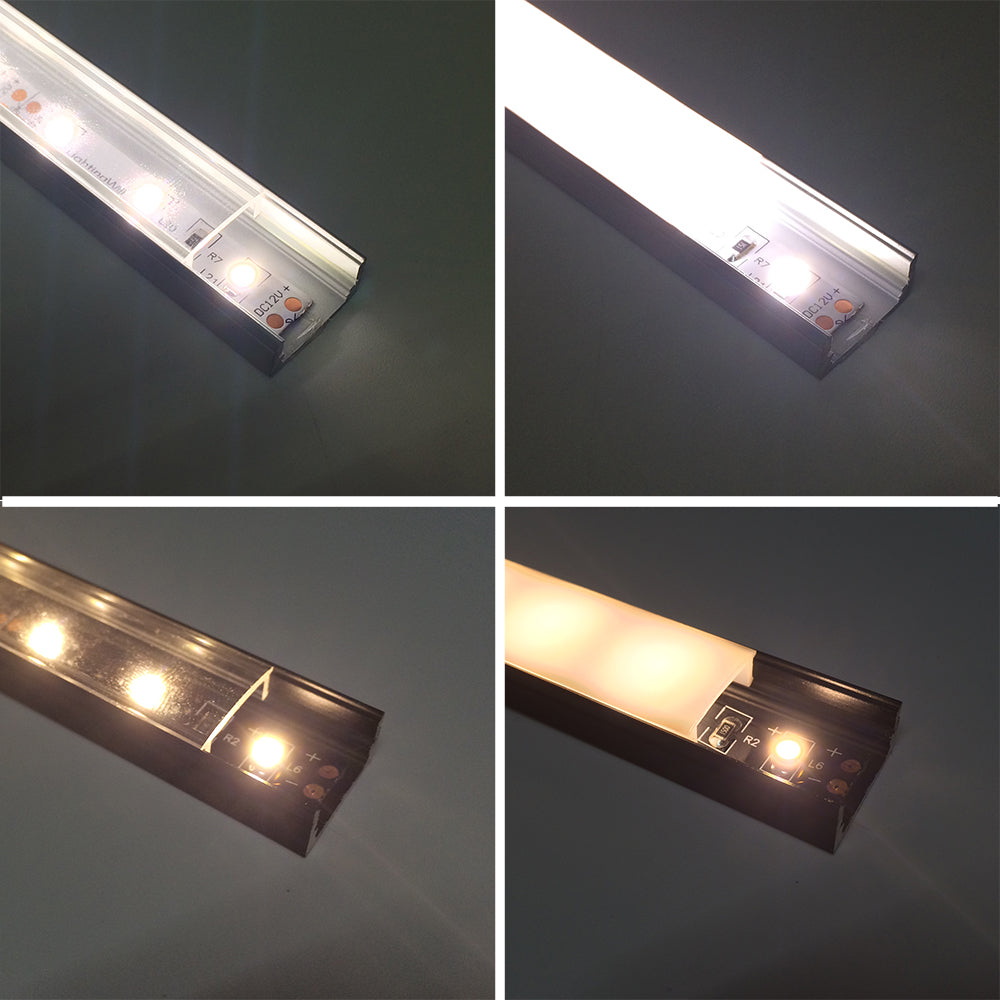 U Shape LED Channel U02–B 12mm | Silver | Milky White Cover | With Installation Accessories | – Standard Aluminum Profile – 1m / 2m / 3m | 50 / 100-Pack