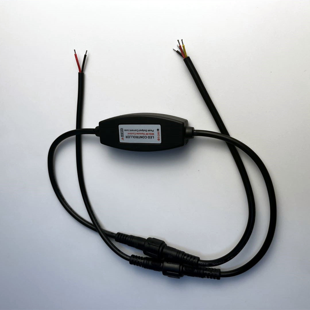 Contrôleur de bande LED RVB – DC5V-24V 12A | Contrôleur RVB sans fil étanche IP65 avec télécommande RF 24 touches | Pour bandes LED