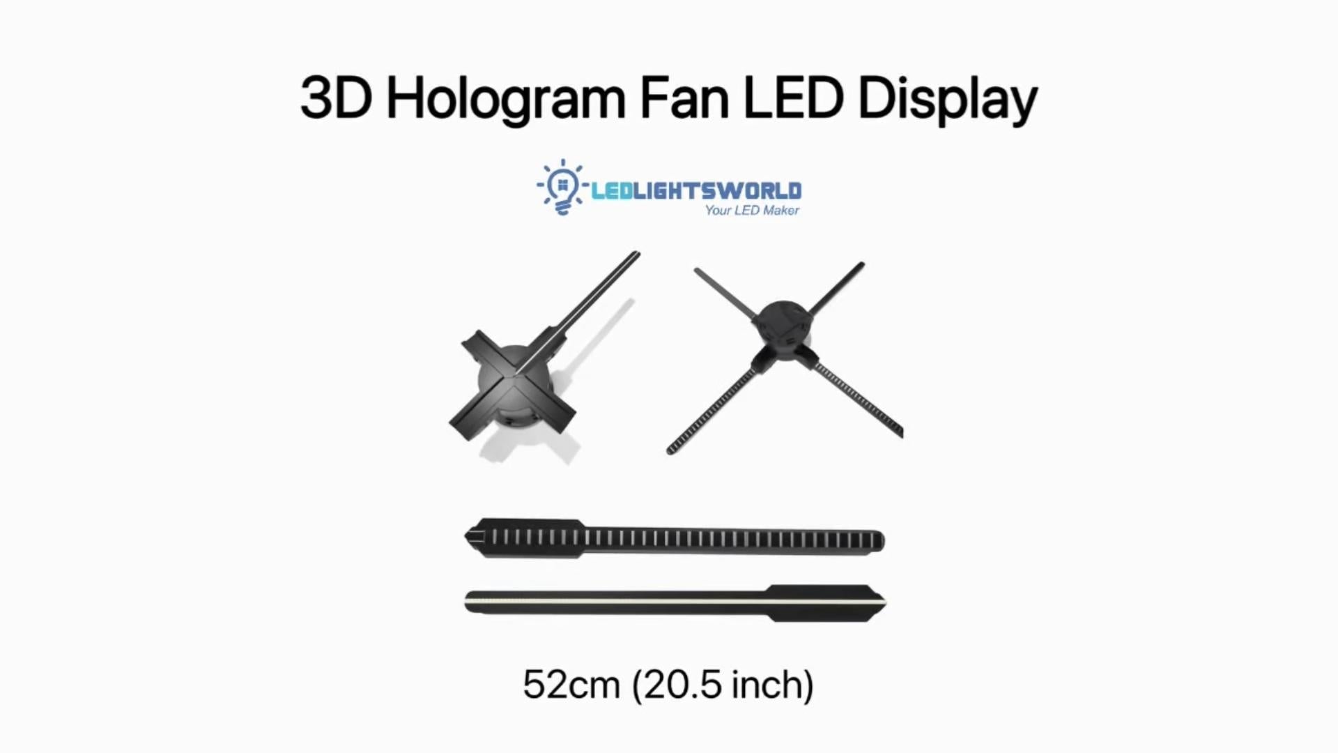 F Series 52cm 3D Hologram Fan LED Display High Brightness Advertising Demo | LEDLightsWorld