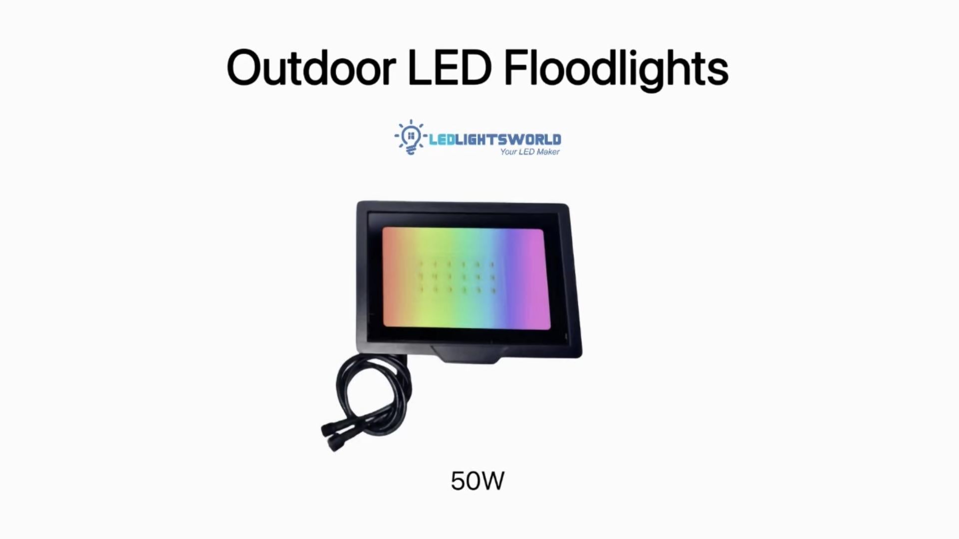 FL-IC Series 50W WS2811 RGBIC Addressable LED Flood Light Outdoor Wall Wash Demo | LEDLightsWorld