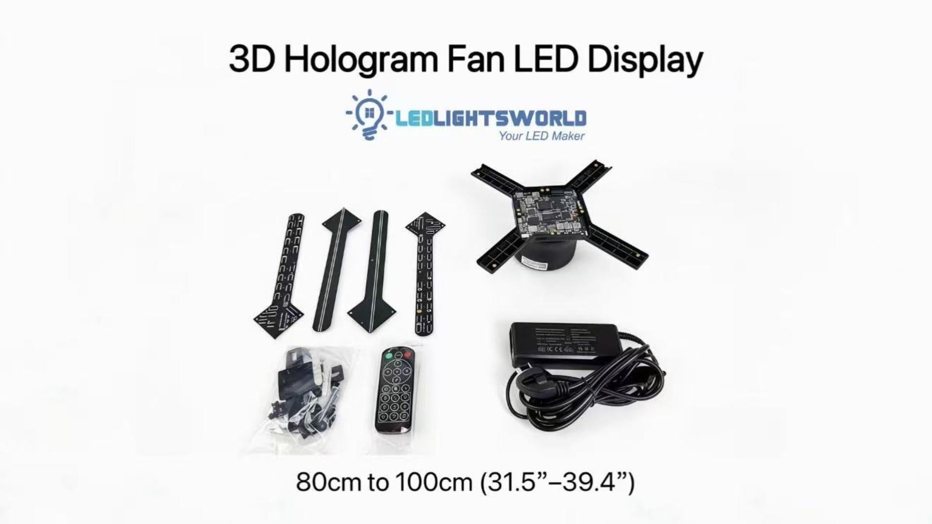 F Series 100cm Large 3D Hologram Fan LED Display – High Brightness Adv