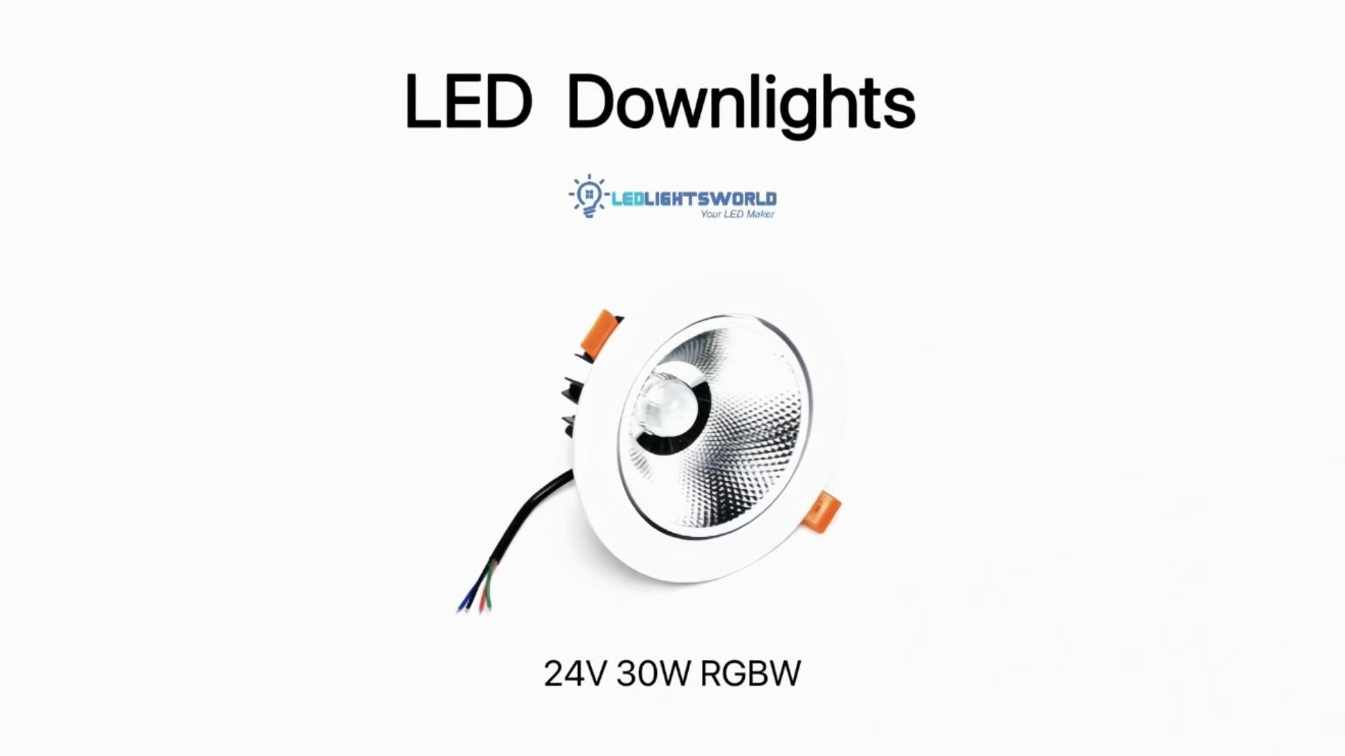 30W RGBW COB Recessed LED Downlights 24V Round Embedded Ceiling Lighting Demo | LEDLightsWorld
