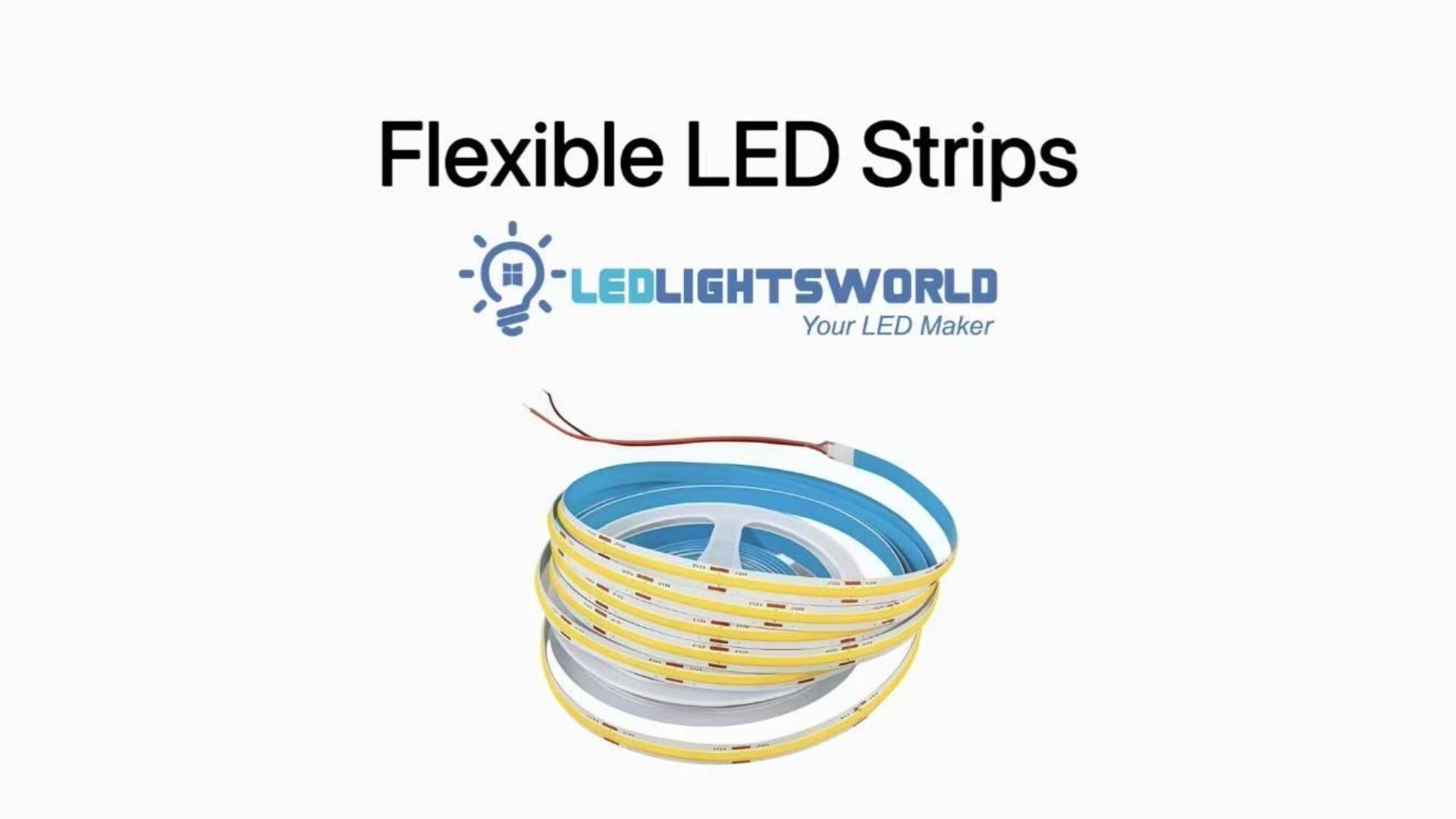 FCOB Flexible LED Strip Light Demo – CRI90, 8mm Wide, Dimmable Indoor LED Ribbon | LEDLightsWorld