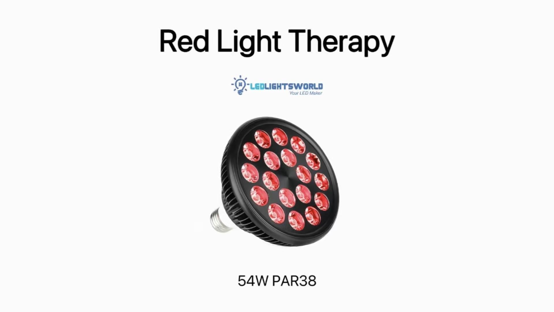 54W PAR38 Red Light Therapy Lamp 660nm + 850nm Infrared LED Bulb Demo