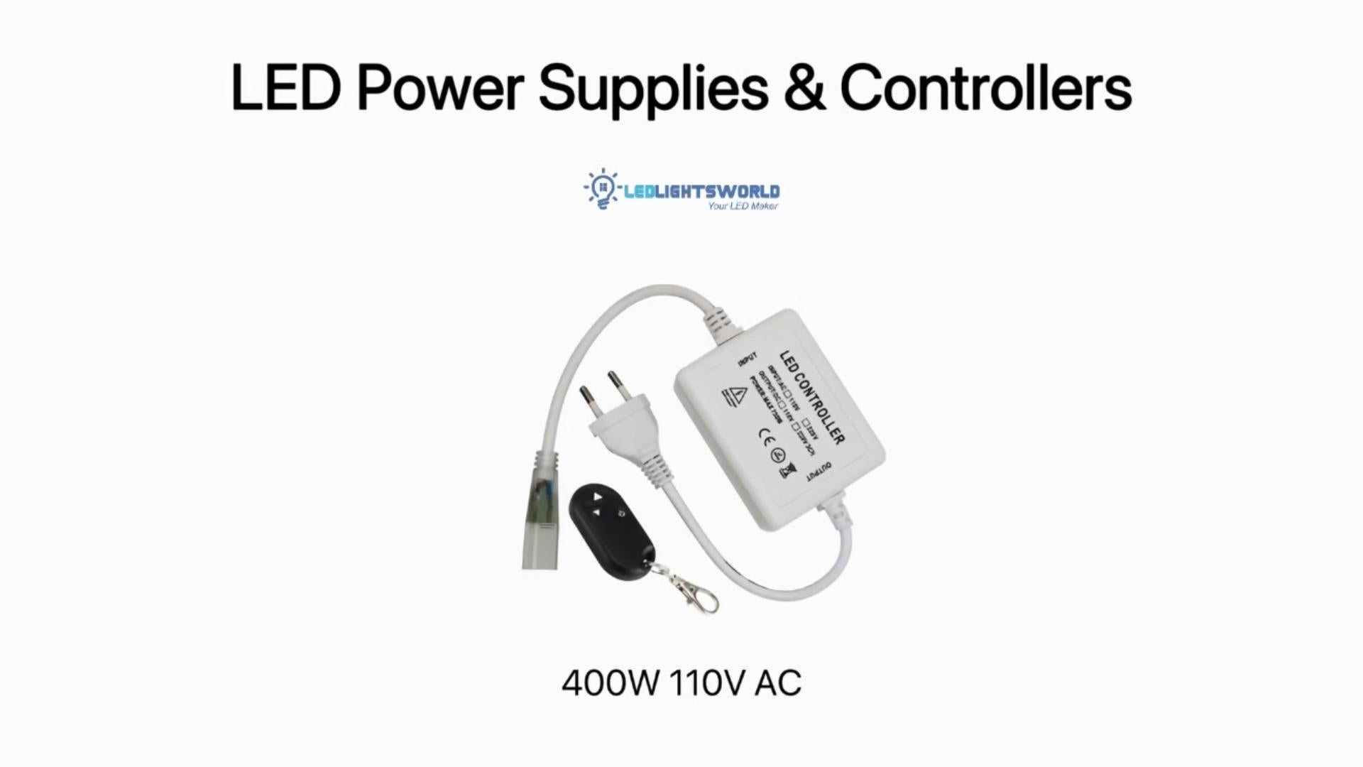 400W 110V AC LED Dimmer with RF Wireless Remote for LED Strip Lights | LEDLightsWorld