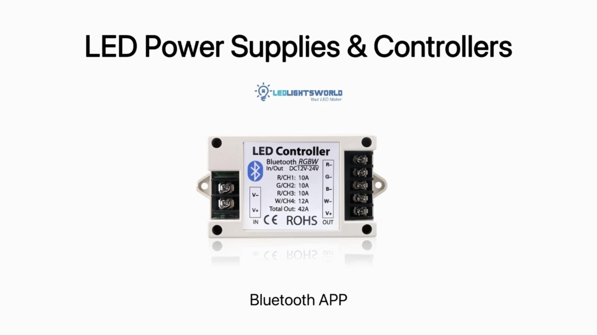 Bluetooth RGB/RGBW LED Strip Controller DC12V-24V Smartphone App Control Demo | LEDLightsWorld