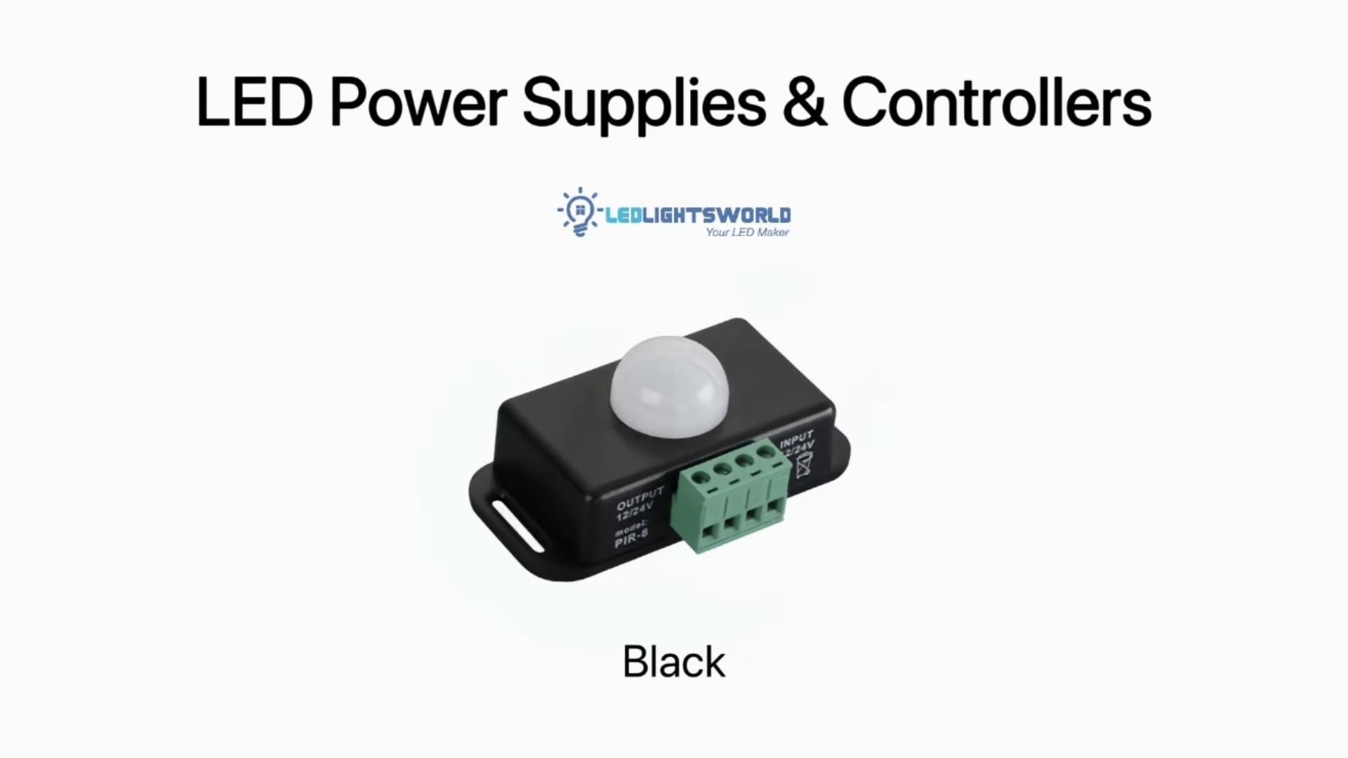 PIR Motion Sensor Switch for Single Color LED Strips DC12V-24V 6A Demo | LEDLightsWorld