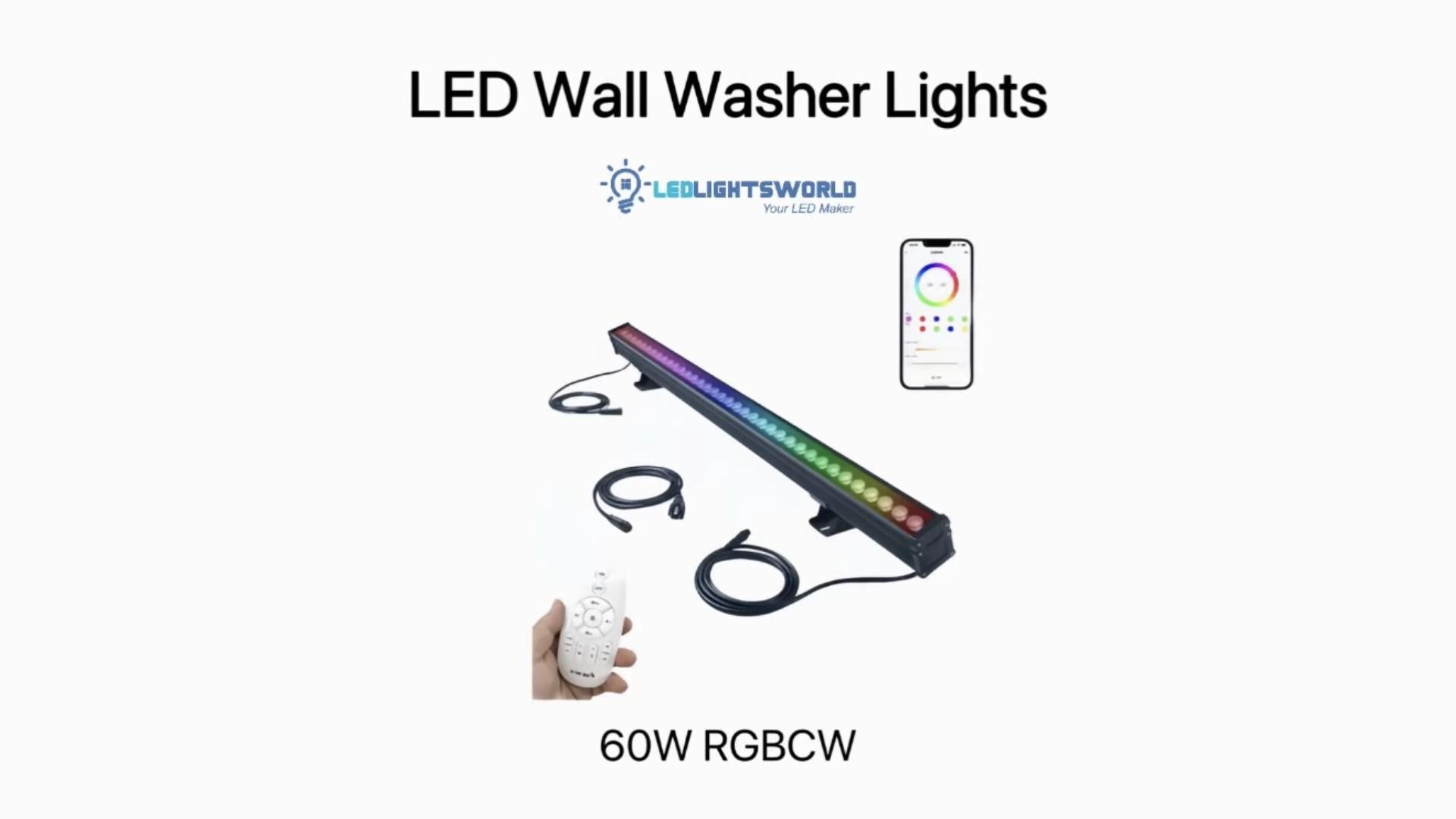 Smart RGBCW LED Wall Washer 60W Waterproof Architectural Lighting Demo | LEDLightsWorld