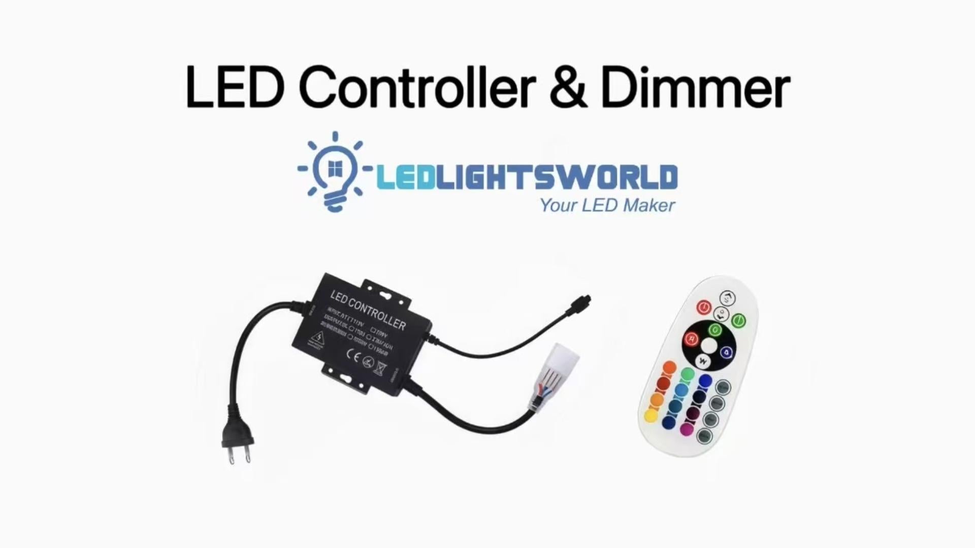 High-Voltage RGB LED Controller Demo – 1500W WiFi + IR + App Music Con