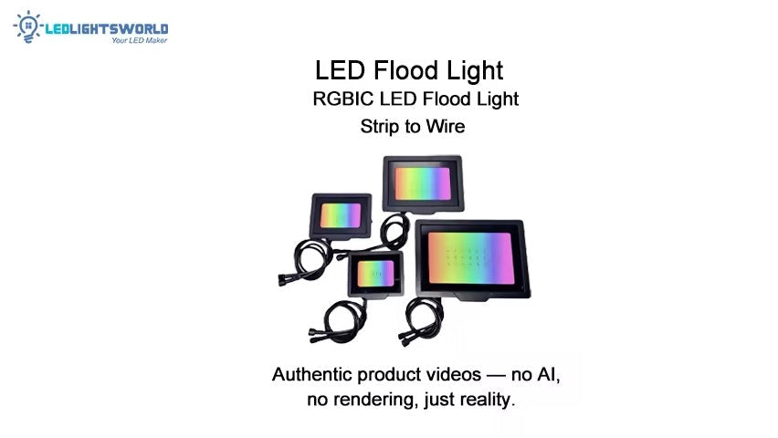 FL-IC Series 30W RGBIC Addressable LED Flood Light WS2811 IP66 Demo | LEDLightsWorld