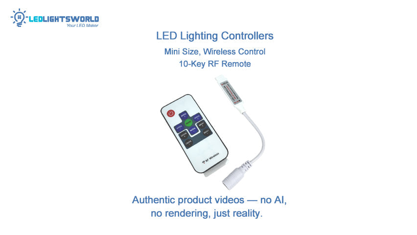 RGB LED Strip Controller Demo – Mini RF Wireless Controller with 10-Key Remote | LEDLightsWorld