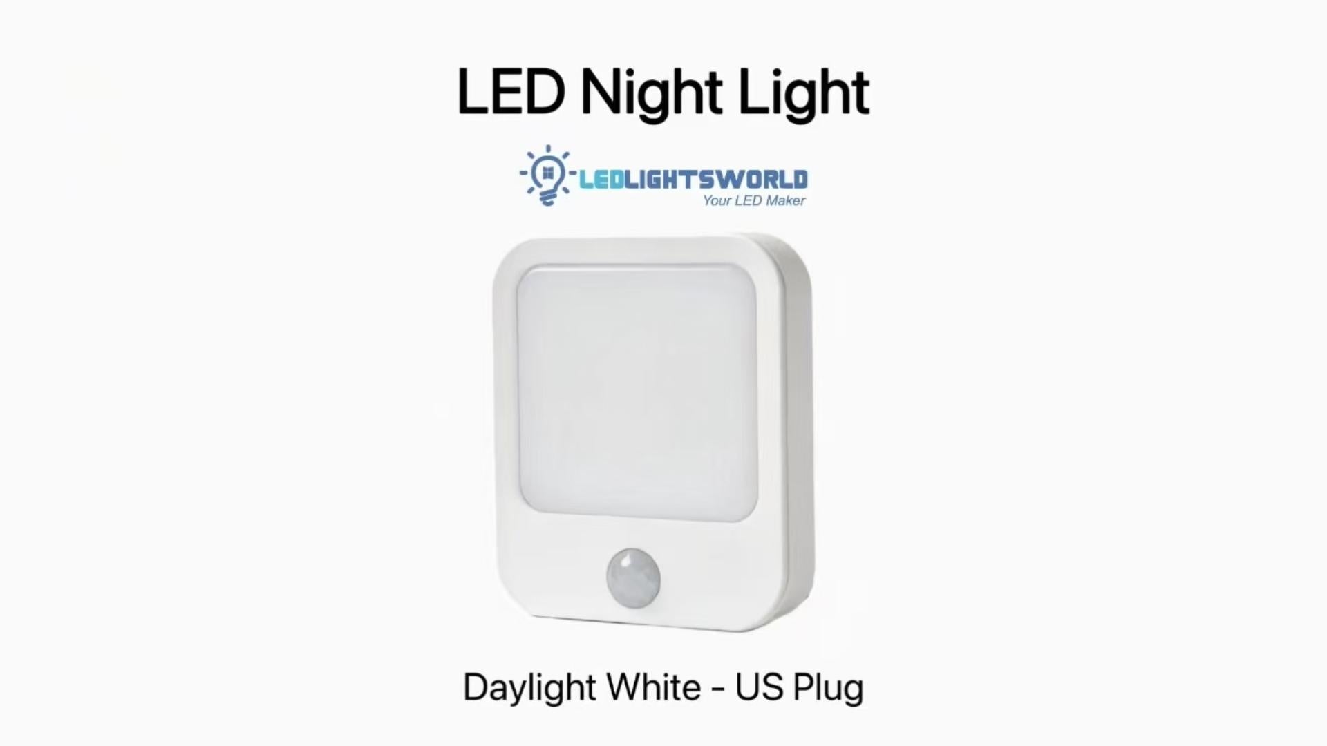 Plug-in PIR Motion Sensor Night Light – LED Night Light for Hallway, Bedroom & Stairway (US Plug) | LEDLightsWorld