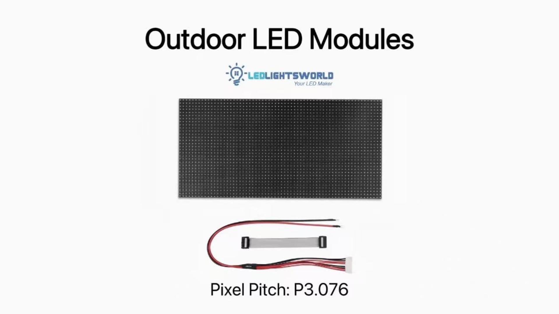OD-WS Series P3.076 Outdoor LED Module 320×160mm IP65 Waterproof Display Demo | LEDLightsWorld