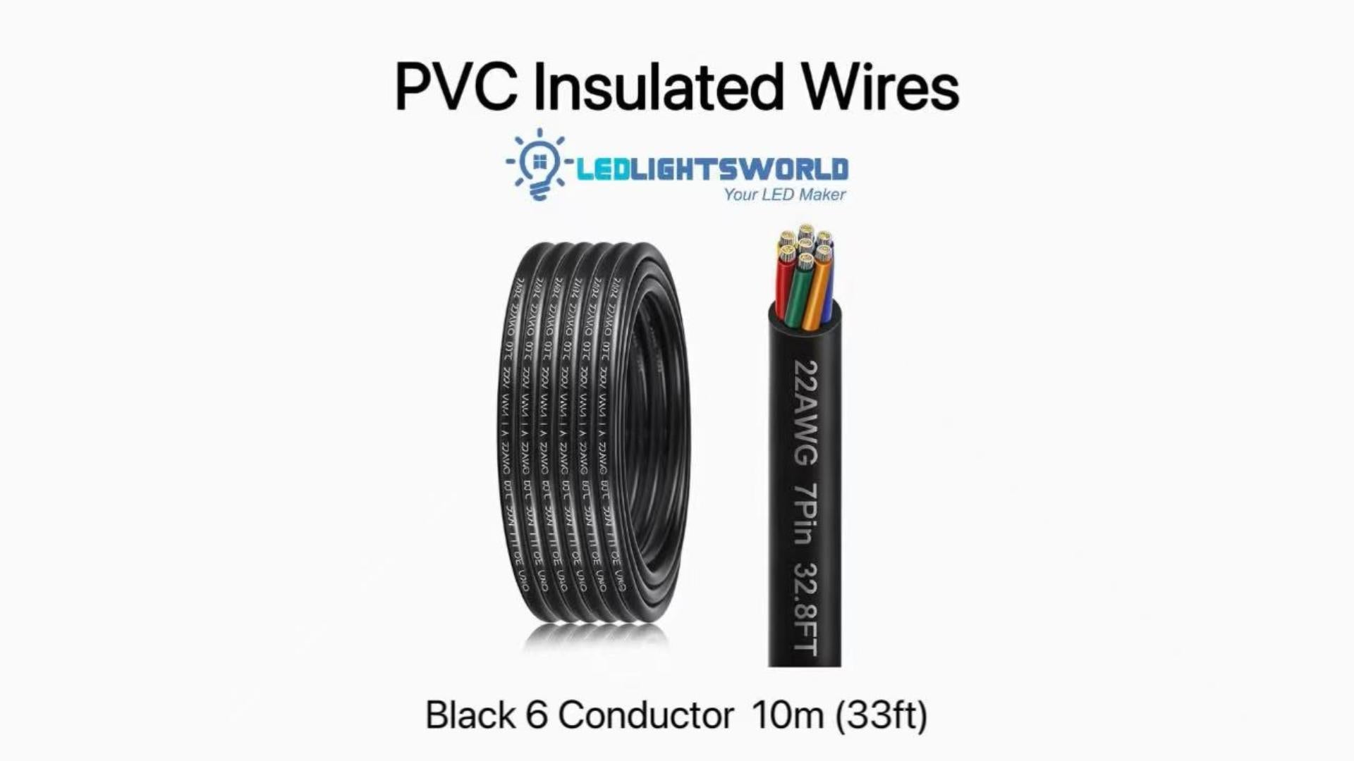 22 AWG 6-Core Electrical Cable – Stranded Tinned Copper Control Wire Demo | LEDLightsWorld