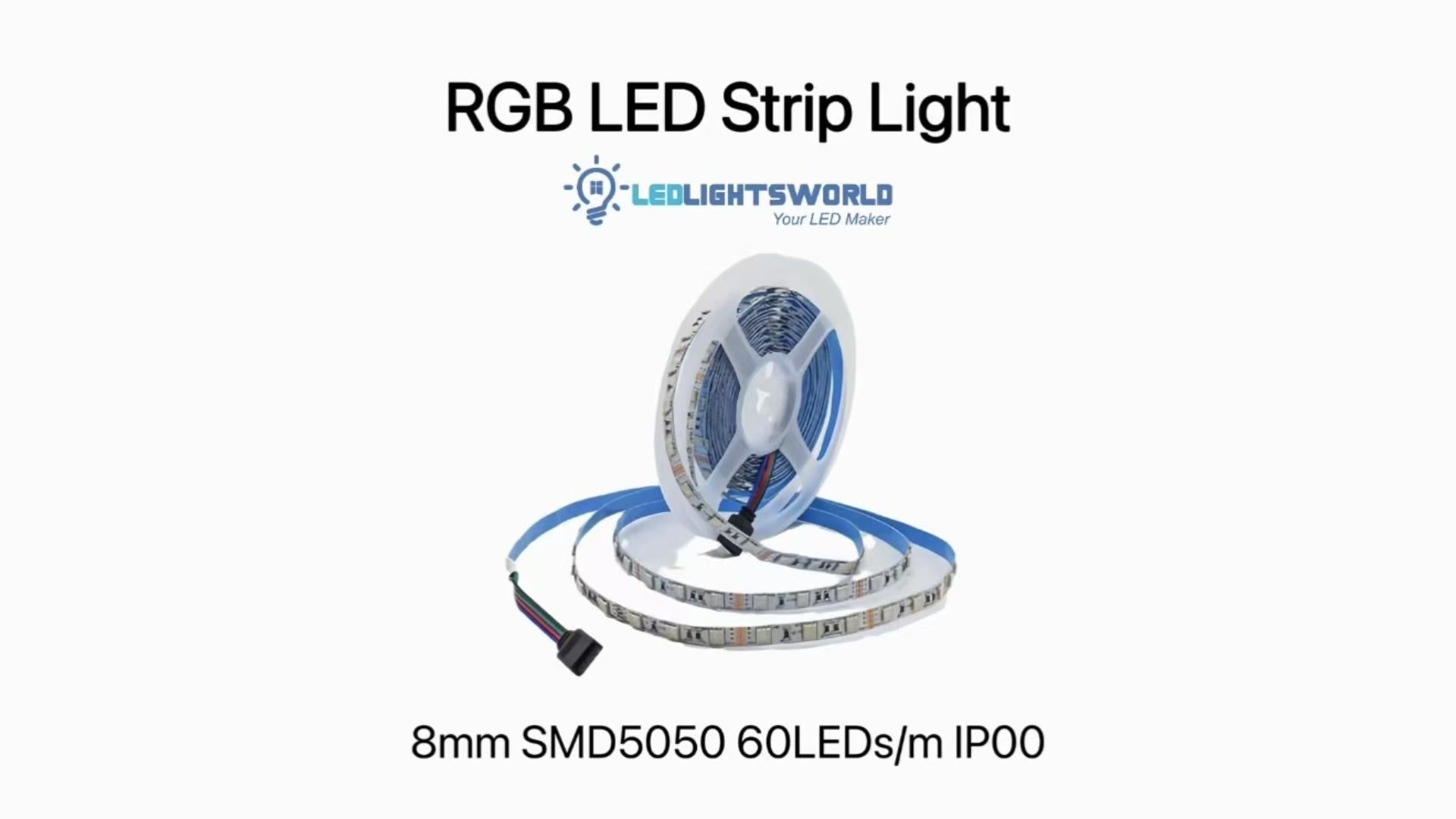 8MM SMD5050 RGB LED Strip Light 12V 60 LEDs/m Flexible Color Changing