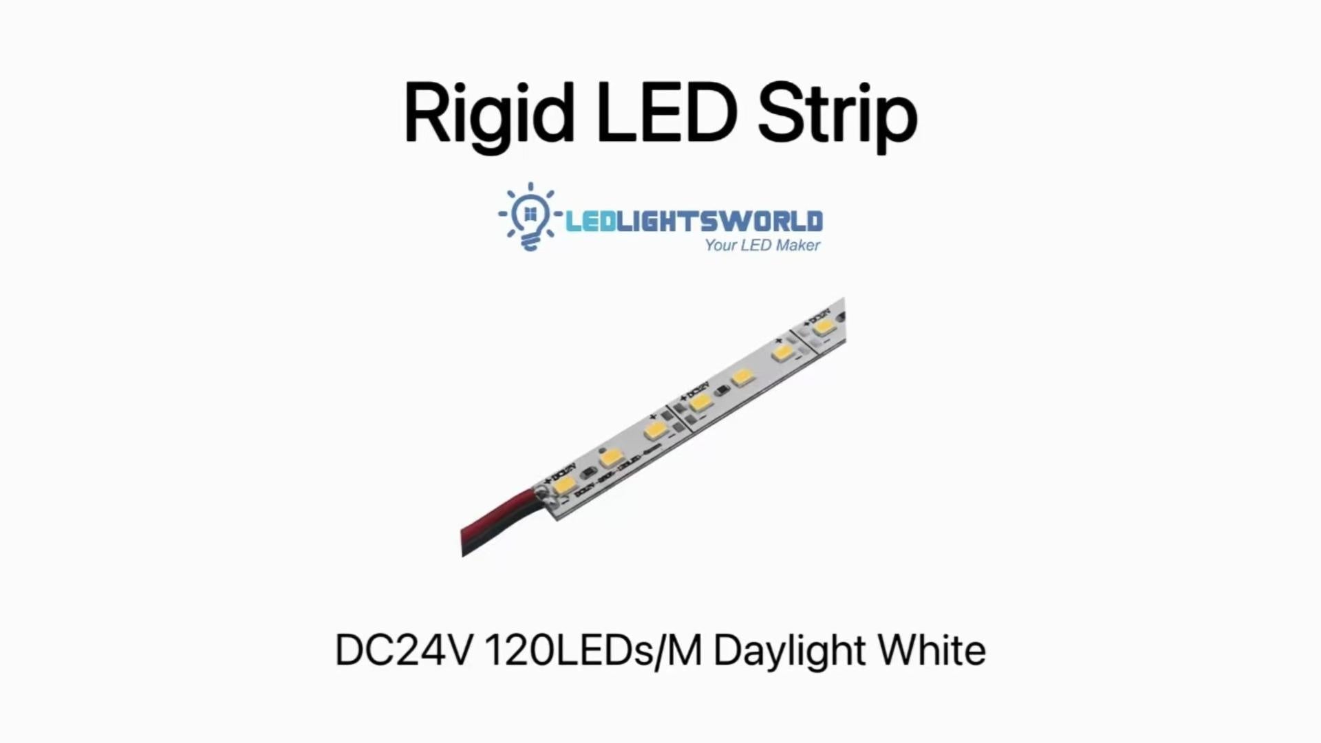 SMD2835 Rigid LED Strip Light 24V 120 LEDs/m Daylight White Demo | LEDLightsWorld