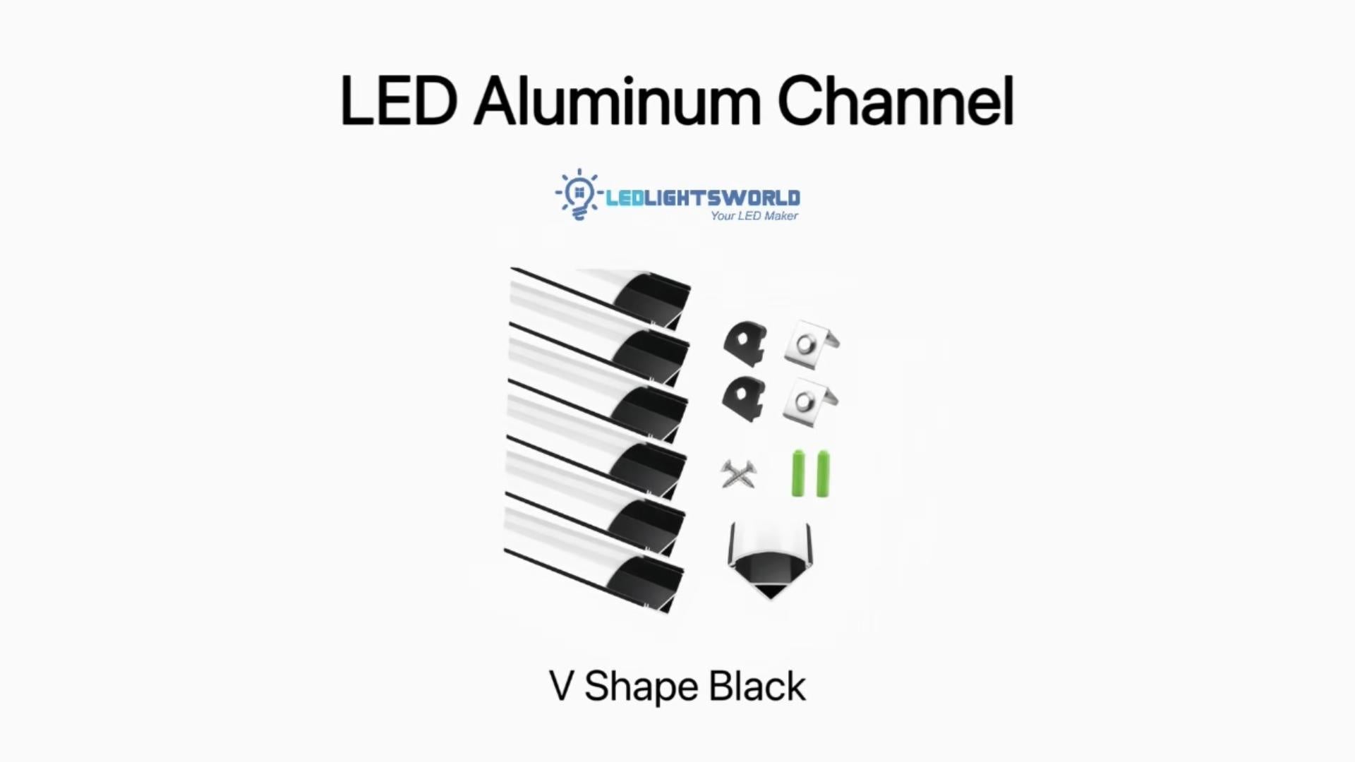 V-Shaped LED Aluminum Channel Black Profile for 1–10mm LED Strips Demo | LEDLightsWorld