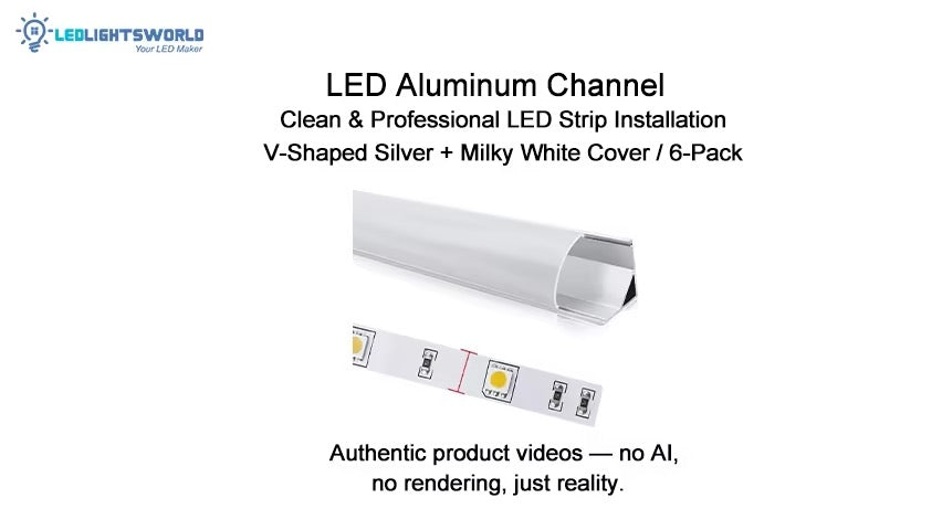 V-Shaped LED Aluminum Channel 1M for 1–10mm LED Strips Installation Demo | LEDLightsWorld