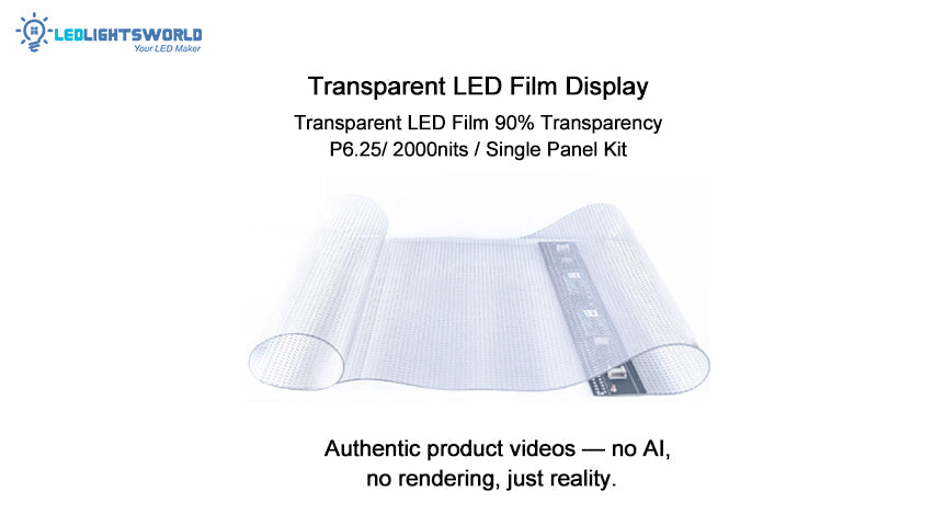 P6.25 Transparent Adhesive LED Film Display for Glass Windows – Plug & Play Demo | LEDLightsWorld