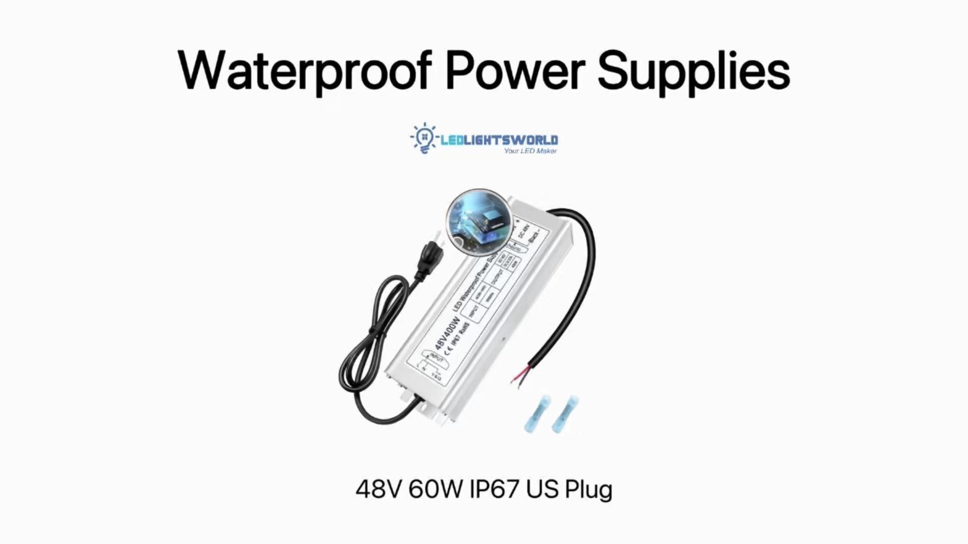 48V 60W Waterproof LED Power Supply IP67 Single Output Transformer Demo | LEDLightsWorld