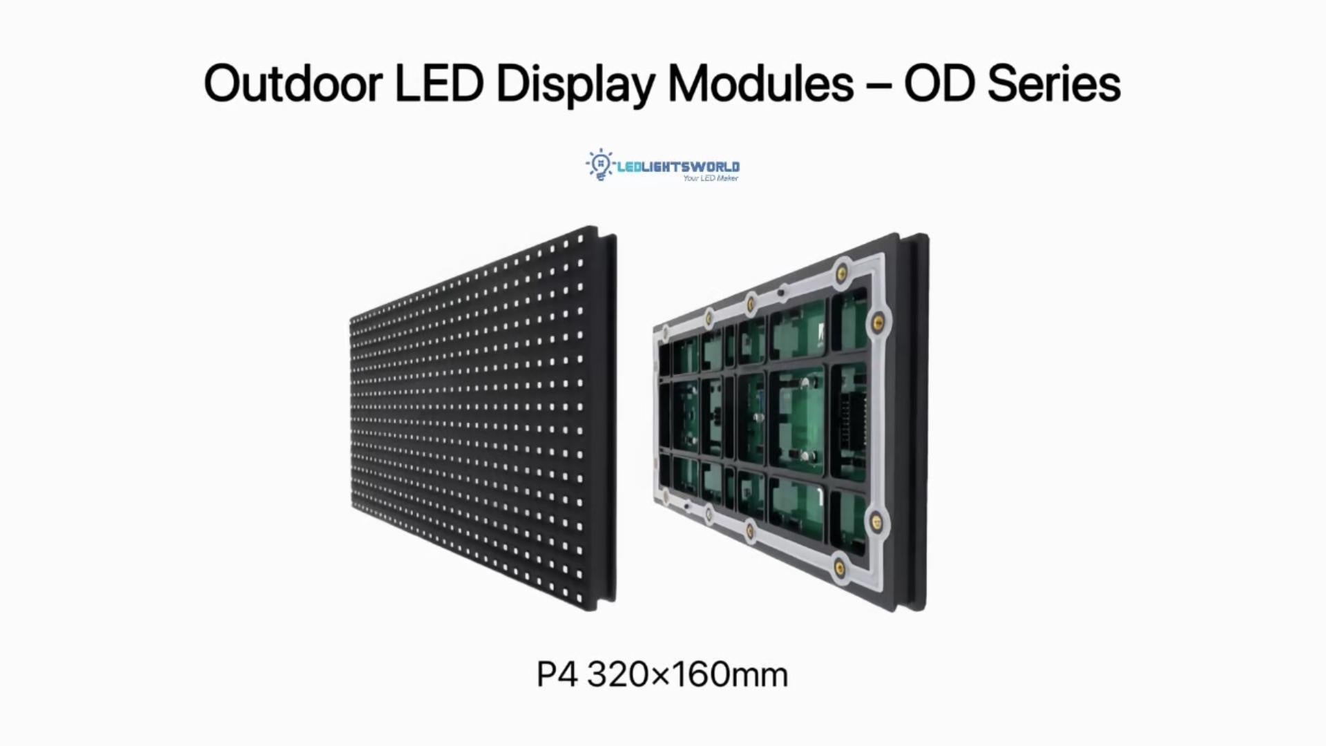 OD-SL Series P4 Outdoor LED Module 320×160mm IP65 Screw-Lock Display Demo | LEDLightsWorld