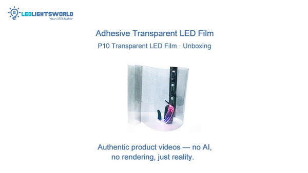 P10 Transparent Adhesive LED Film – High-Brightness Window Display for Storefront Glass