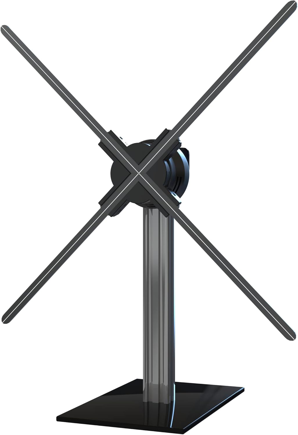F Series 3D Hologram Fan LED Display – 52cm to 65cm (20.5”–25.6”) | High Brightness Holographic Advertising Projector | Fan Only / with Transparent Protective Cover (Protective Housing) / with Black Background Cover (Protective Housing)