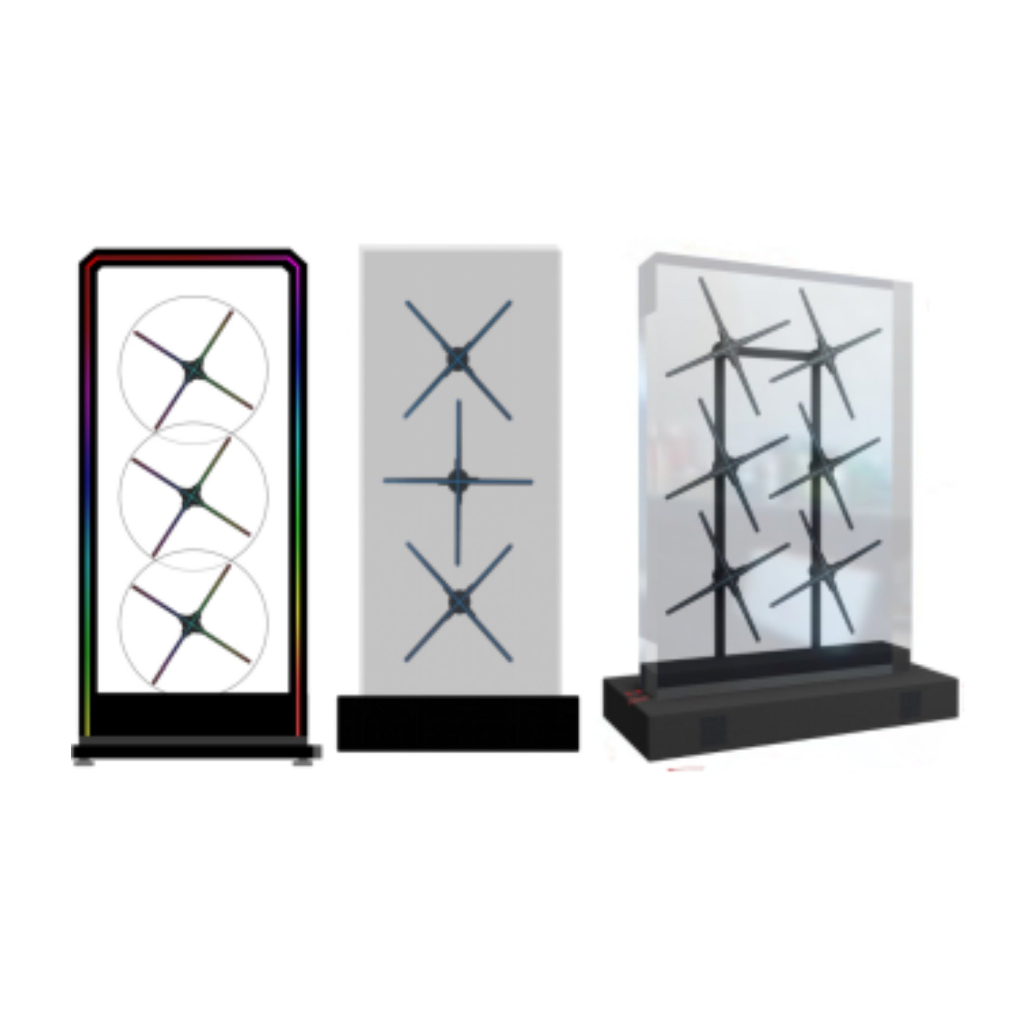 Custom 3D Hologram Fan Cabinet Display | Multi-Fan Integrated Enclosure | Large Holographic Advertising Showcase | Get a Quote
