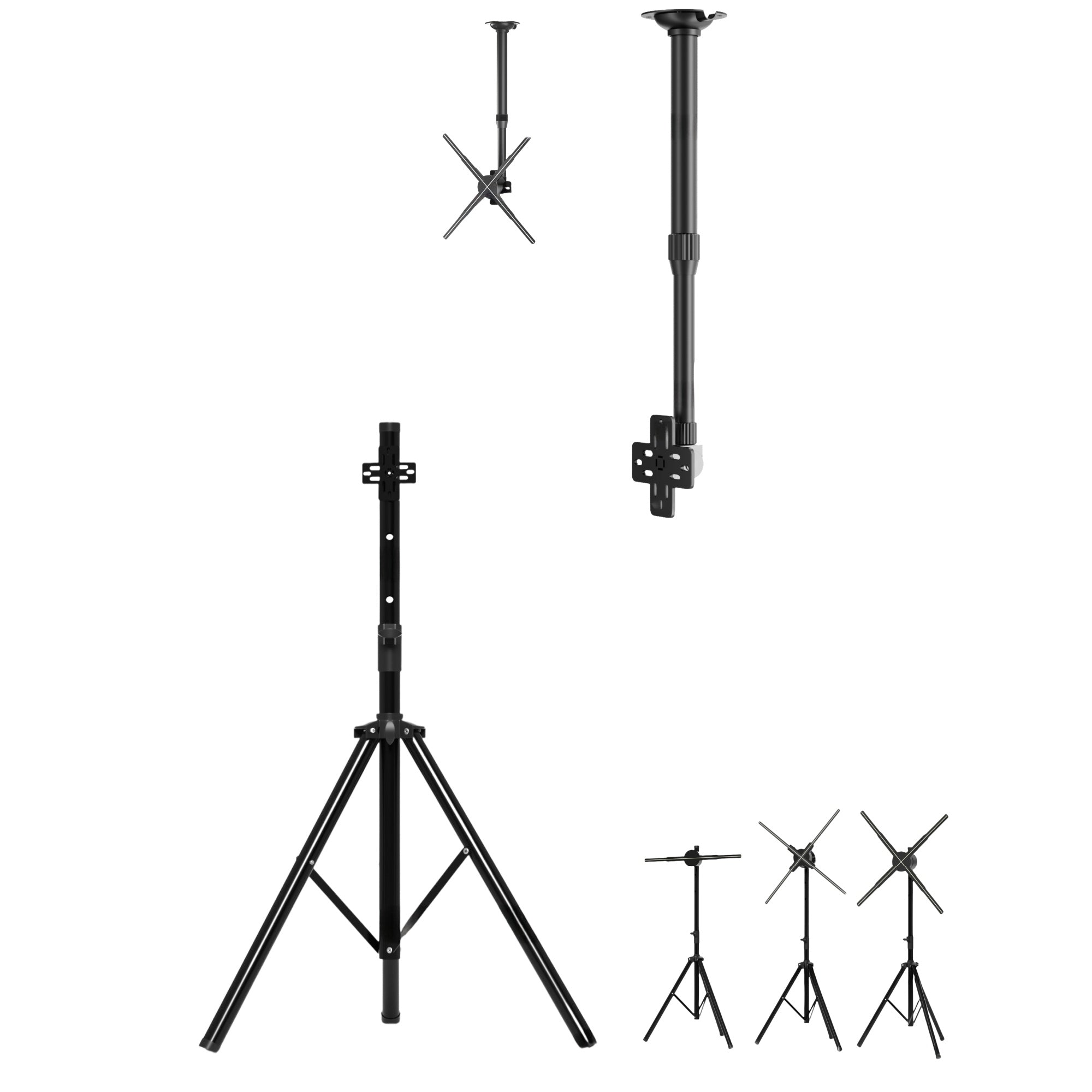 F Series Stand & Mount Options for 3D Hologram Fan | Floor Stand / Ceiling Mount (No Housing) | Compatible with F Series ≤100cm(39.4inch) | Black Finish