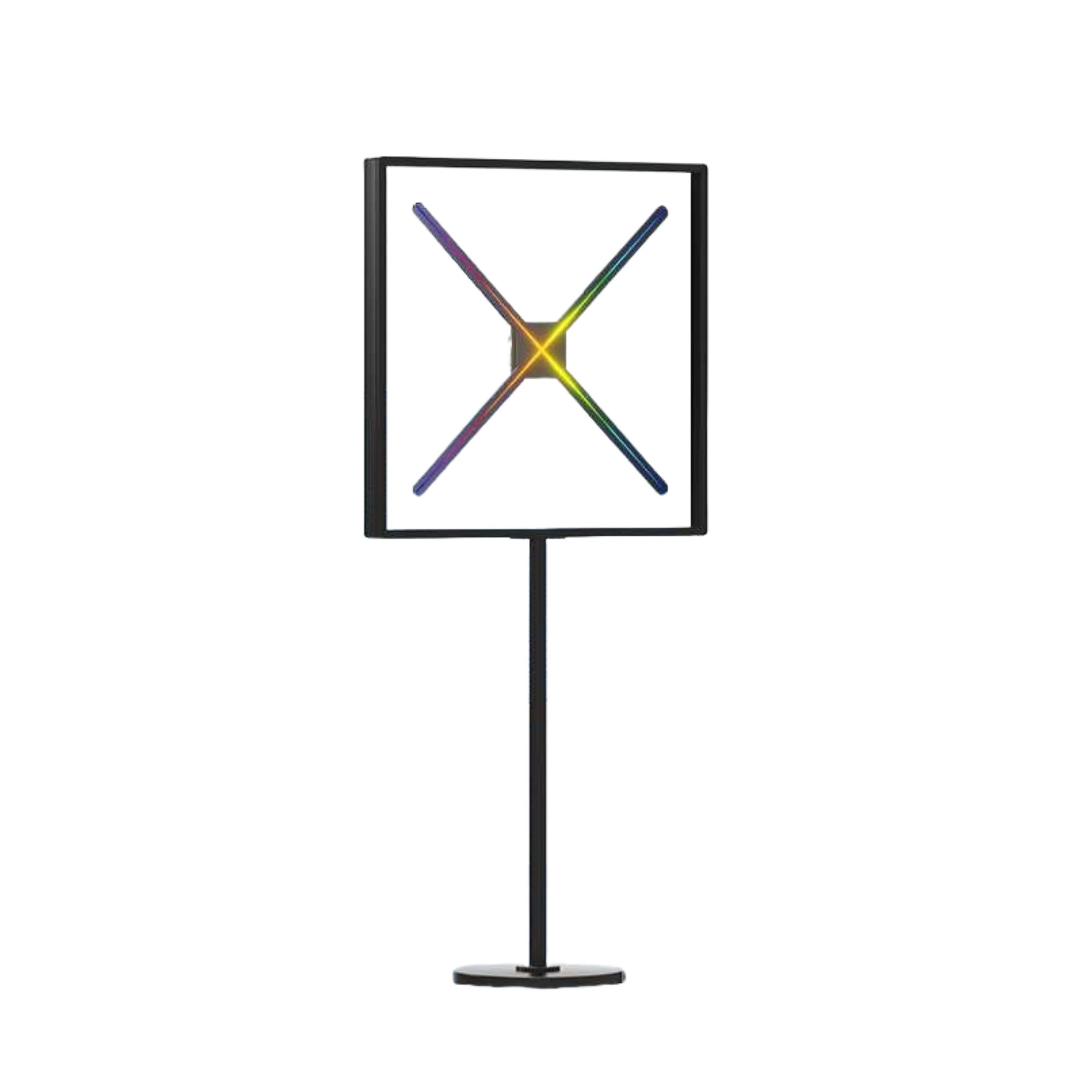 F Series Floor Stand with Square Protective Housing | Compatible with F Series ≤80cm 3D Hologram Fans | Enclosed Safety Design