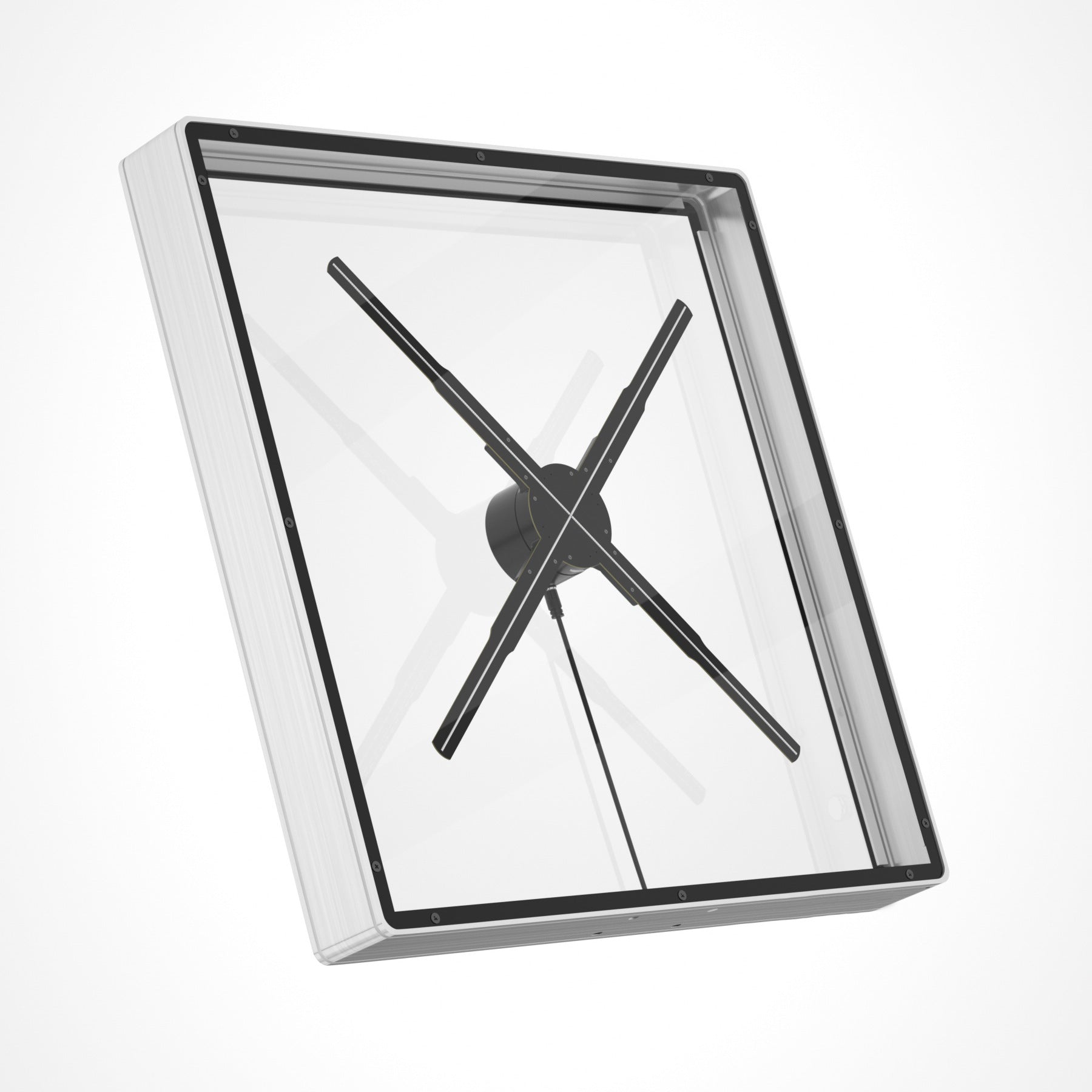 F Series Floor Stand with Square Protective Housing | Compatible with F Series ≤80cm 3D Hologram Fans | Enclosed Safety Design
