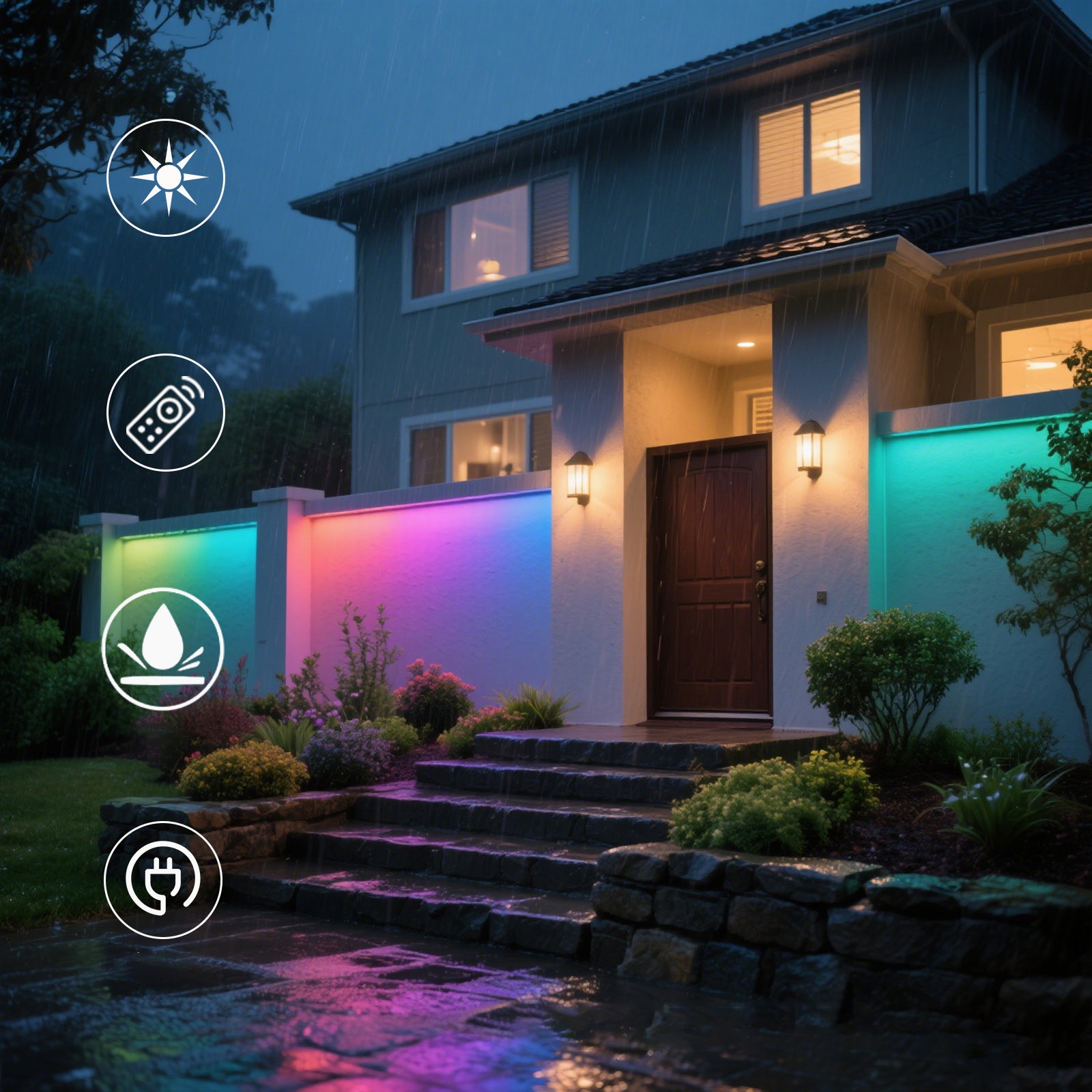 Linkable 7060 Linear RGB LED Wall Washer – 36W | AC110V / AC220V | Waterproof Color Changing Wall Wash Light | 24-Key RF Remote Control | for Indoor & Outdoor Architectural Lighting