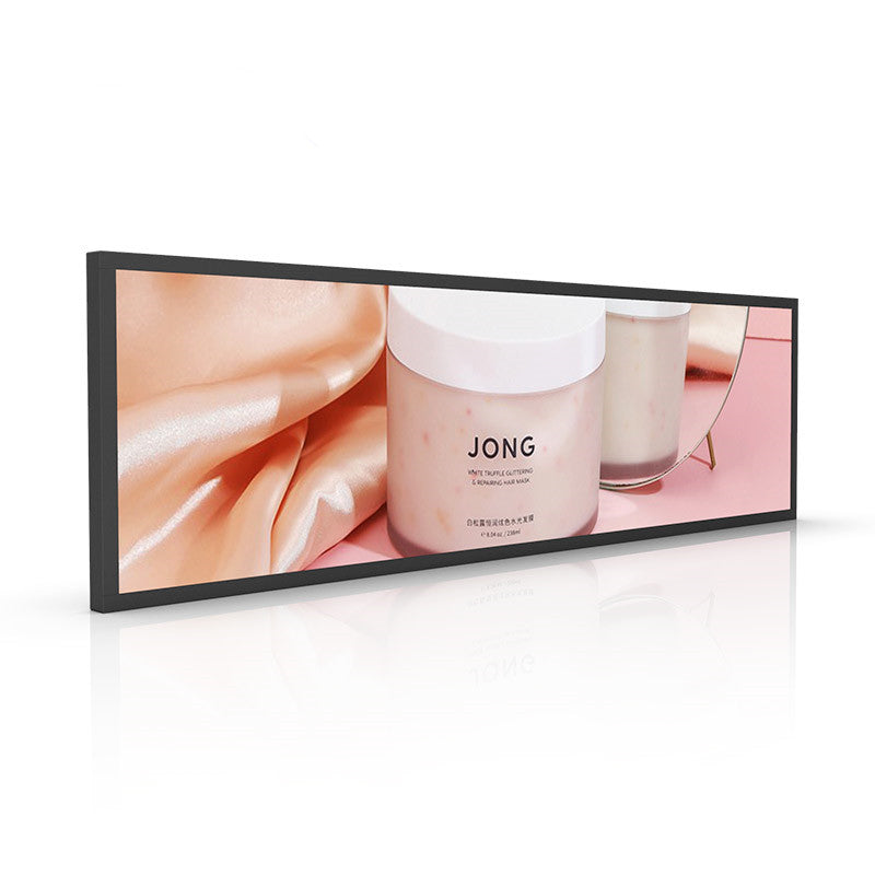 56.6 Inch (1209.6×340.2mm Viewable) Commercial Android Stretched LCD Bar Display | Ultra-Wide Shelf Screen w/ Optional Capacitive Touch | Cloud / USB / Mobile App
