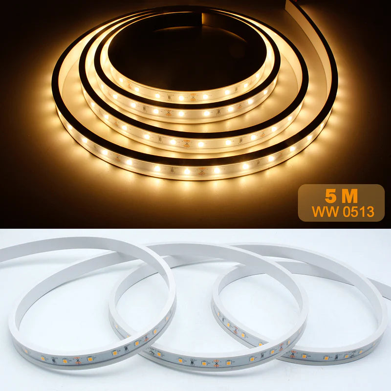 16.4ft/5M DC12V 5*13mm LED Waterproof Flexible Silicone Neon LED Strip with 300LED SMD3528 LED Light