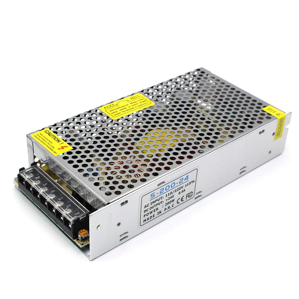 DC 12V/24V Switching Power Supply 60W–250W, AC 110/220V Input, Constant Voltage LED Driver Transformer, Metal Case with Screw Terminals, CE/FCC/RoHS Certified