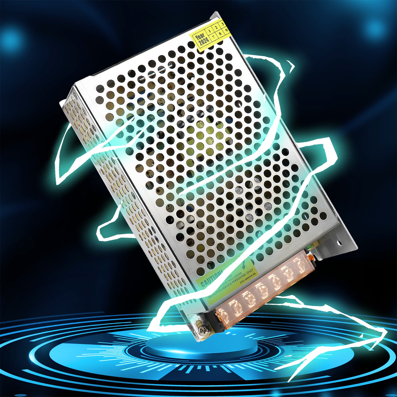 DC 5V Switching Power Supply 10W–300W, AC 110/220V Input, LED Strip Driver Transformer, Industrial Metal Case with Terminals, CE/FCC/RoHS Certified (300W with Cooling Fan)
