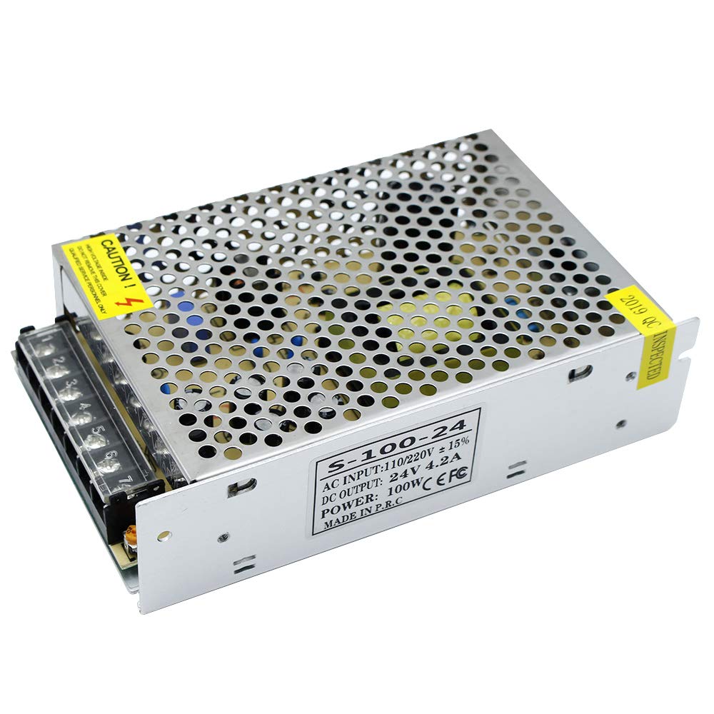 DC 12V/24V Switching Power Supply 60W–250W, AC 110/220V Input, Constant Voltage LED Driver Transformer, Metal Case with Screw Terminals, CE/FCC/RoHS Certified