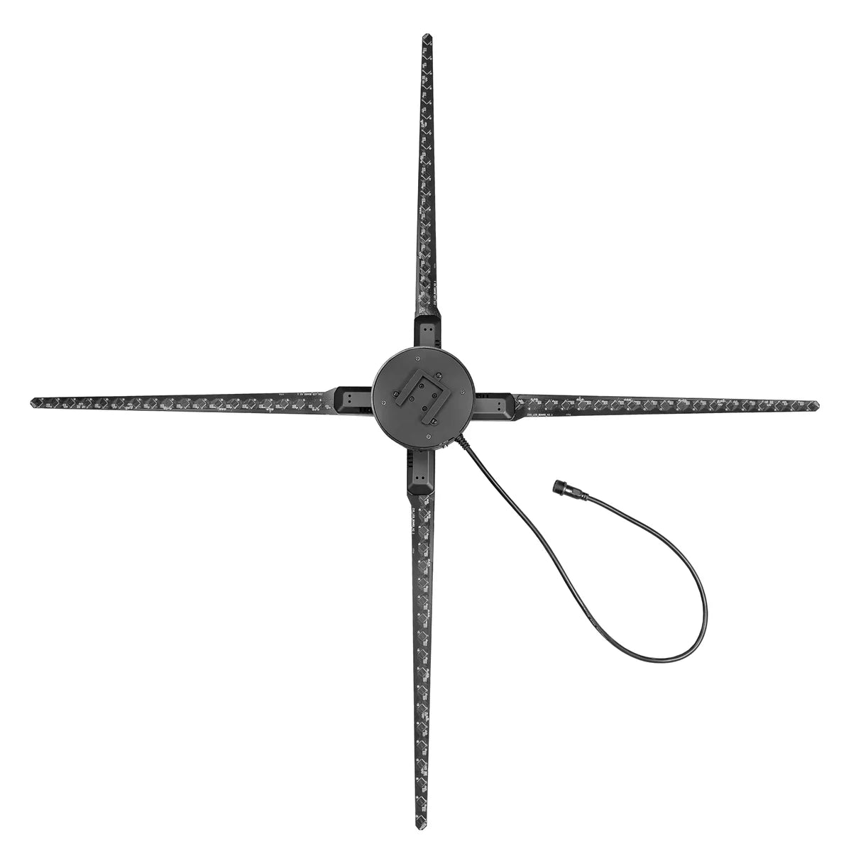 Ventilateur LED holographique 3D 100 cm, 4 pales, 1 024 LED, 2 000 cd/㎡, contrôle via application Wi-Fi et Cloud, livraison gratuite (100 m)