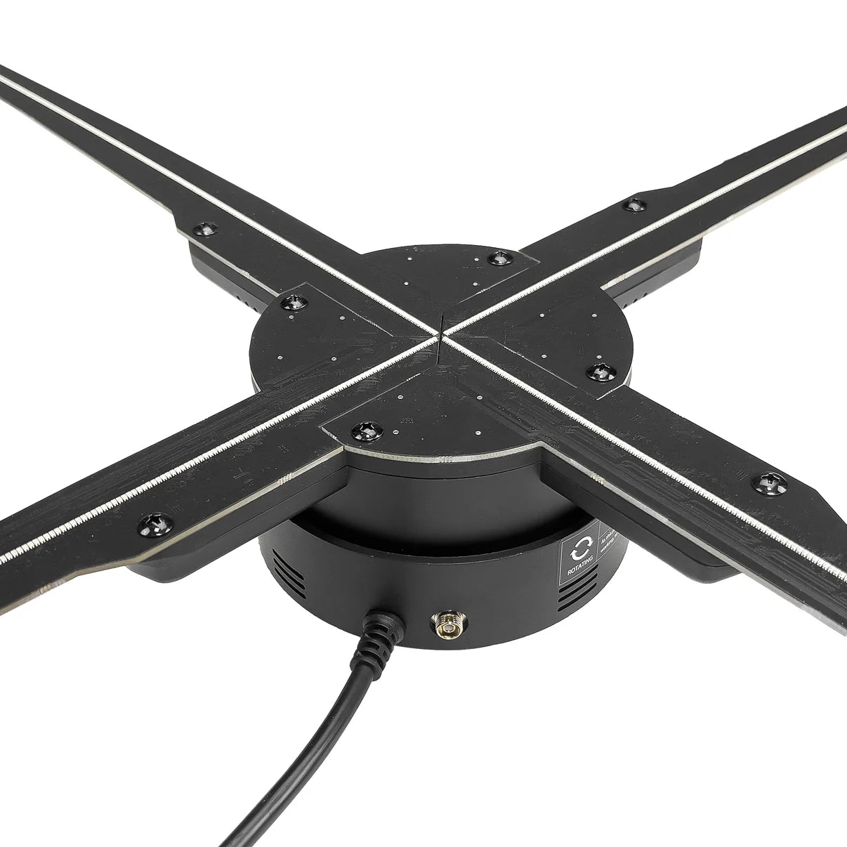 Ventilateur LED holographique 3D 100 cm, 4 pales, 1 024 LED, 2 000 cd/㎡, contrôle via application Wi-Fi et Cloud, livraison gratuite (100 m)