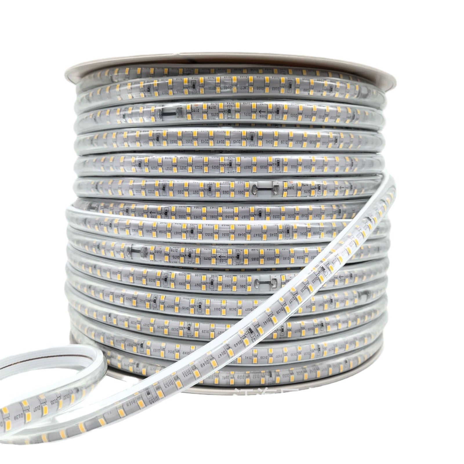 AC 110V / 220V SMD2835 Dual Row High Voltage LED Neon Strip Light – 9W/M, 180 LEDs/M, 18×8mm Arched Diffuser, IP67 Waterproof Flexible Rope Light with Plug, 3000K / 4000K / 6000K / Red / Green / Blue / Pink / Yellow for Indoor & Outdoor Decoration