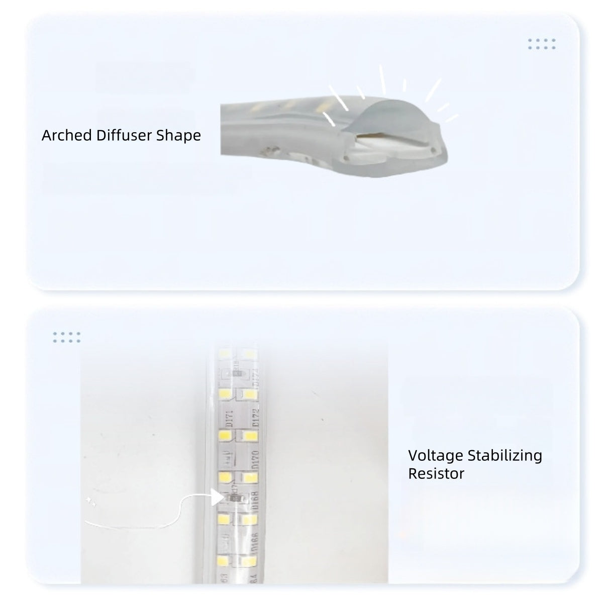 AC 110V / 220V SMD2835 Dual Row High Voltage LED Neon Strip Light – 9W/M, 180 LEDs/M, 18×8mm Arched Diffuser, IP67 Waterproof Flexible Rope Light with Plug, 3000K / 4000K / 6000K / Red / Green / Blue / Pink / Yellow for Indoor & Outdoor Decoration