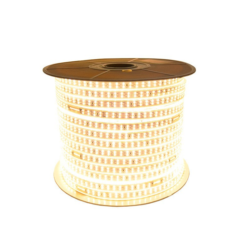 Free Shipping AC 110V 220V SMD2835 High Voltage Flat Strip Light 180 LEDs Per Meter Double Row with the power plug