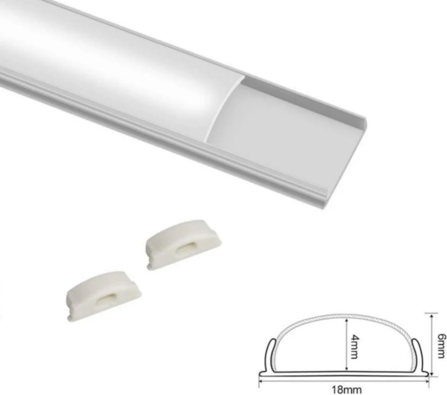 U Shape Bendable LED Aluminum Channels – Fit for 1 to 12mm LED Strip | 1Meter | Silver | Milky White  Cover | With Installation Accessories | 6 -Pack | Local Stock US/UK