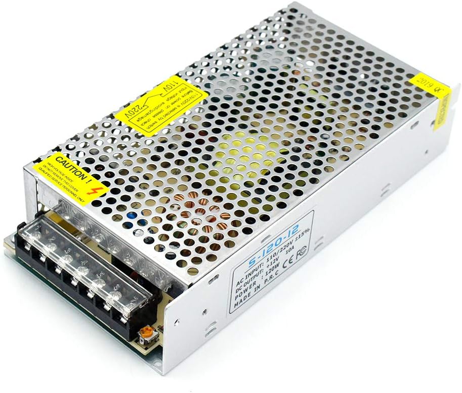 DC 12V/24V Switching Power Supply 60W–250W, AC 110/220V Input, Constant Voltage LED Driver Transformer, Metal Case with Screw Terminals, CE/FCC/RoHS Certified
