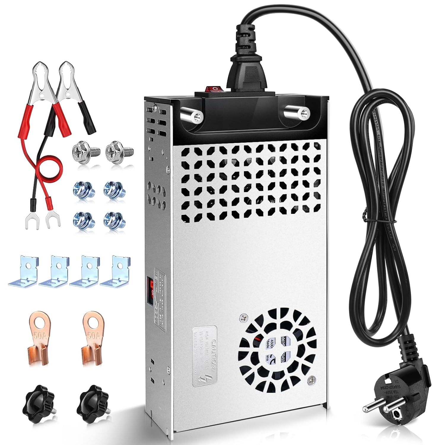 Upgrade 12 V DC Schaltnetzteil 360 W–720 W (30 A–60 A), AC 110/240 V Eingangskonverter und Transformator, Kühllüfterdesign, LED-Treiberadapter für Lichtstreifen, 3D-Drucker, Radio – US/UK/EU-Steckeroptionen, CE/FCC/RoHS-zertifiziert