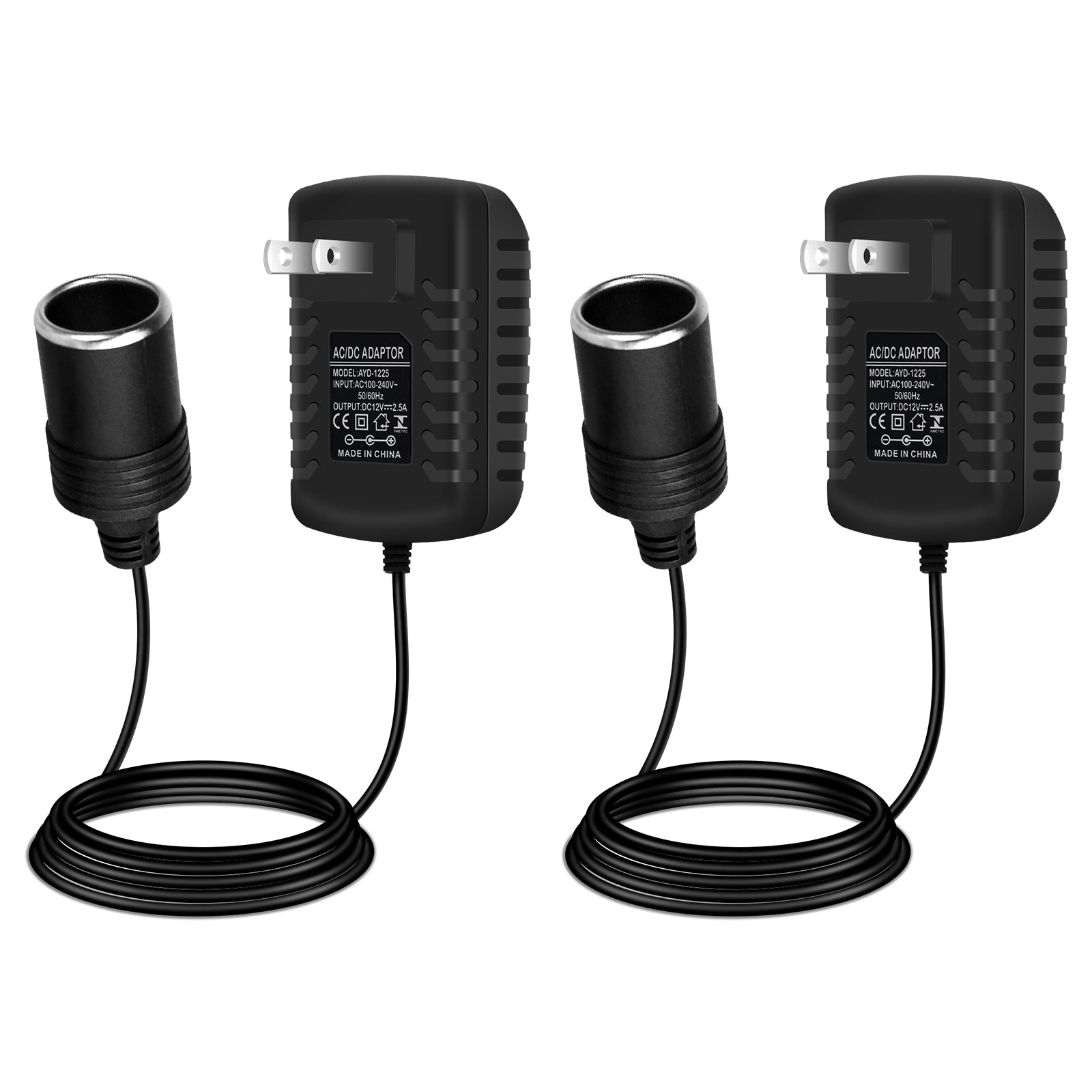 DC 12V Cigarette Lighter Power Supply Adapter 12W–36W, AC 100–240V to 12V Converter Transformer, Car Socket Charger for Pump, Cooler, LED Lights — US Plug