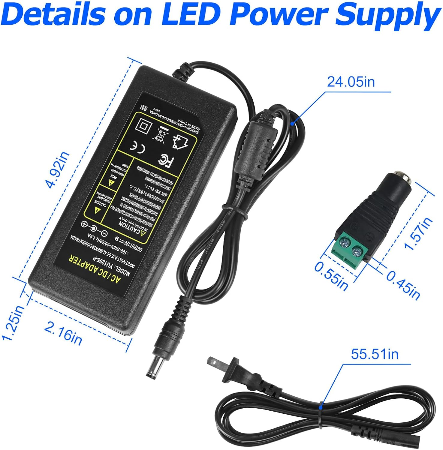 DC 12 V Desktop-Netzteiladapter 36 W–120 W, AC 100–240 V Eingang, Schalttransformator-Ladegerät mit US/UK-Stecker – für LED-Streifenlichter, CCTV, Pumpen und Elektronik